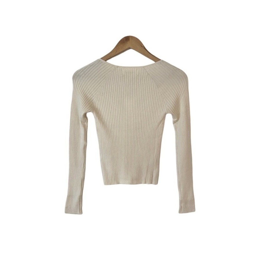 NEW L*Space Camryn Ribbed Fitted Long Sleeve Tapioca (Cream) Sweater Size Small - Picture 4 of 16